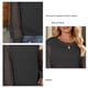 thumbnail image 5 of Suéter de manga larga con encaje y detalle calado, cuello redondo, gris oscuro, talla M - Perfecto para otoño invierno, 5 of 6
