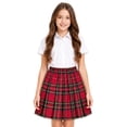 thumbnail image 2 of Uniform Skirts for Girls Toddler Skirts Elastic Plaid Pleated Skirt Athlecic Waistband Built in Shorts Yellow,3-4 Years, 2 of 9