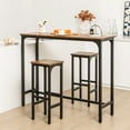 thumbnail image 4 of Gymax 3PCS Bar Table & Chairs Set Industrial Dining Breakfast Table Set w/ Metal Frame, 4 of 10