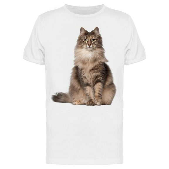 Fluffly Adult Norwegian Cat T-Shirt Men -Image by Shutterstock, Male Large