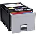 thumbnail image 2 of HomeStock Rustic Ranch Stackable Archive Box with Lock, 12.75" H x 14.25" W x 18" D, Heavy Duty Plastic, Moisture Resistant Design, 2 of 5