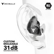 Decibullz Custom Molded Earplugs, One Count - 31dB NRR, Comfortable Protection for Shooting & Travel (Black)