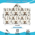 thumbnail image 2 of Beige Highland Cow Fence Daisy Pattern Hooded Bath Towel，50"x30" for Ages 3 To 12 Kids, Quick Dry Lightweight Soft Microfiber Hood Beach Towel Cover Up for Kids, 2 of 7