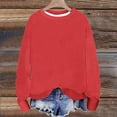 thumbnail image 2 of UAMVSH Crewneck Sweatshirts Women Oversized Casual Long Sleeve Ribbed Knit Tops Comfy Soft Loose Fit Pullover Shirts Fall Outfits, 2 of 5