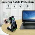 thumbnail image 4 of Dpisuuk Wireless Charger, 3 in 1 Wireless Charging Station,Wireless Charger for iPhone 14/13/12/12Pro/SE/X/XR/XS/8, for AirPods 3/2/pro, for iWatch Series 6/5/4/3/2(Without Adapter), 4 of 8