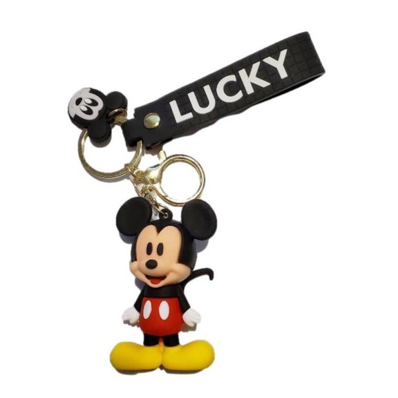 Mickey Mouse Cartoon Character Silicone 3D Charm Keychain Keyring