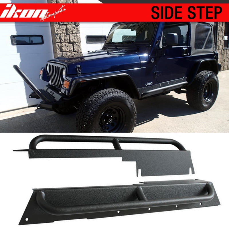 Compatible With 97 06 Wrangler Tj 2 Door Black Textured Side Armor
