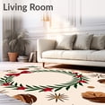 thumbnail image 2 of ODIKA 2'x3' Machine Washable Non-Slip Area Rug, Joyful Pinecone Wreath Celebration Decoration Yuletide Welcome High Traffic Rug with Pad, Beige, 622388, 2 of 8