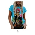 thumbnail image 3 of T-Shirt Blouse pour Femmes en Peinture à l'Huile, Col Rond, Chandail Drôle, Hauts d'Été, Vêtements Mode, Col Rond, Chandail Décontracté, Chandail en Molleton OFSAS-00529 L, 3 of 5