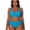 Sky Blue, variant on Women's 2 Piece Swimsuit Front Pleated Cropped Tank Tops Side Drawstring Trunks Plus Size Modest Bathing Suit (XL, Sky Blue)
