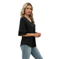 thumbnail image 5 of Ronuti Womens Blouses Ruffle Sleeve Top V Neck Shirts Casual Outfit Bell Sleeve Cute Tee Spring Summer Fashion Clothes, 5 of 10