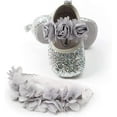 thumbnail image 3 of 2pcs/Set Newborn Baby Girl Princess Mary Jane Shoes Toddler Infant Wedding Dress Flat Shoes with Free Headband, 3 of 3