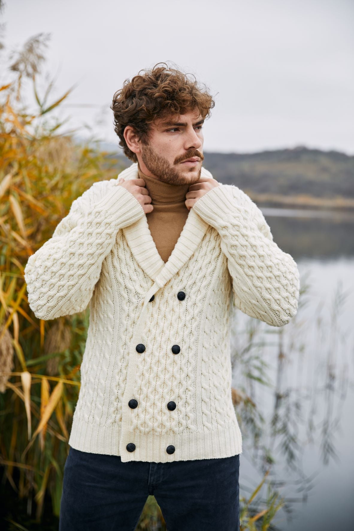 Mens irish wool cardigan sweater sale