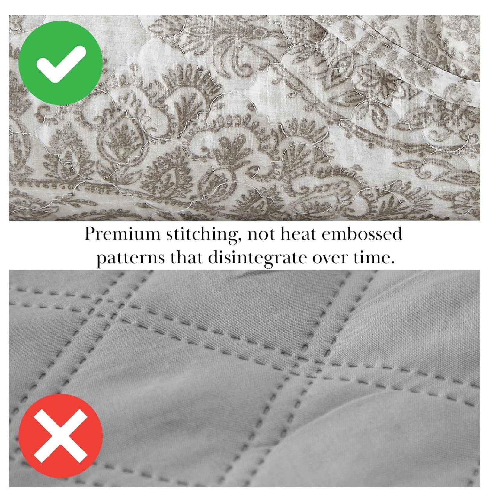 Ashanti Collection Oversized Twin XL Quilt Set, Soft Coverlet, Lightweight Bedspread 2-Piece with one Matching Quilted Pillow Sham (69 in Wide x 98 in Long), Twin/XL, Bone