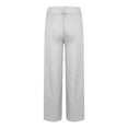 thumbnail image 5 of CHEEREAM Mens Wide Leg Pants Linen Pant Belted High Waisted Business Casual Flowy Long Trousers with Pockets White S, 5 of 7