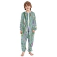 thumbnail image 2 of RMDQTR Ultra-Soft Crystal Velvet One-Piece Pajamas/Loungewear Lavender Blue Lilies, 2 of 8