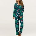 thumbnail image 3 of Hyknon Christmas Pajamas for Women Holiday Party Christmas Printed Two Piece Pajama Sets Loose Fitting Turndown Collar Long Sleeve Shirts and Long Pajama Pants, 3 of 4