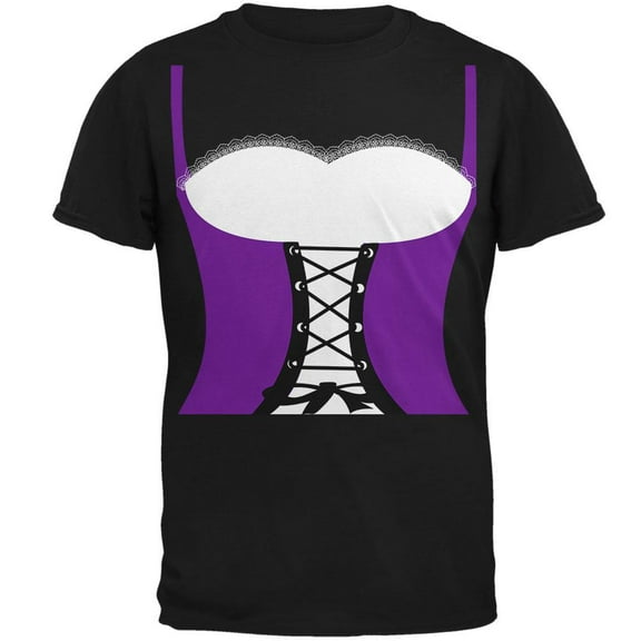 Halloween Medival Maiden Costume Purple Mens T Shirt Black 4X-LG