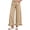 Khaki, variant on Women's Polka Dot Wide Leg Pants Drawstring Elastic Waist Ruffle Hem Trousers