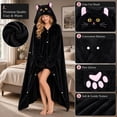 thumbnail image 4 of EANJE Anime Wearable Animal Blanket Hoodie for Adult Women Girls Oversized Hooded Blanket Super Soft Comfortable Warm Cape Cloak Wrap Black One Size, 4 of 5
