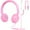 Pink, variant on New bee Kids Headphones with Microphone,HD Stereo,85dB Volume Limit,Foldable,Cartoon Design,Adjustable Headband,Eco-Friendly Protein Leather & ABS,3.5mm Jack+ PC Splitter for Girls/PC/Mac/Tablet,Pink