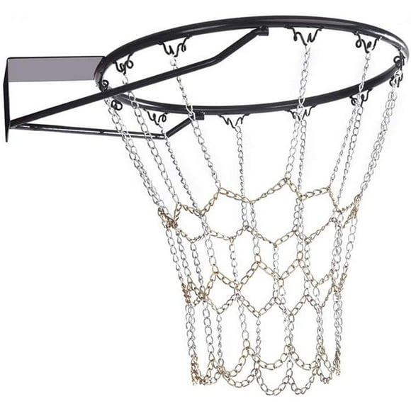Metal Chain Basketball Net Replacement for Outdoor Indoor Standard Rim 12 Hooks Steel Chain Basketball Net