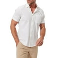 thumbnail image 3 of Mizzen+Main Leeward Wrinkle-Resistant Short-Sleeve Button-Up Performance Men's Dress Shirt with 4-Way Stretch, Trim Fit (White Solid, X-Large), 3 of 7