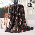 thumbnail image 2 of Red Mushroom Grass Black Pattern Blanket,Comfortable Soft Lamb Wool Throw Blanket,All Season,Warm Lightweight Blankets for Sofa Bed Couch Living Room Chair,60"x80", 2 of 4