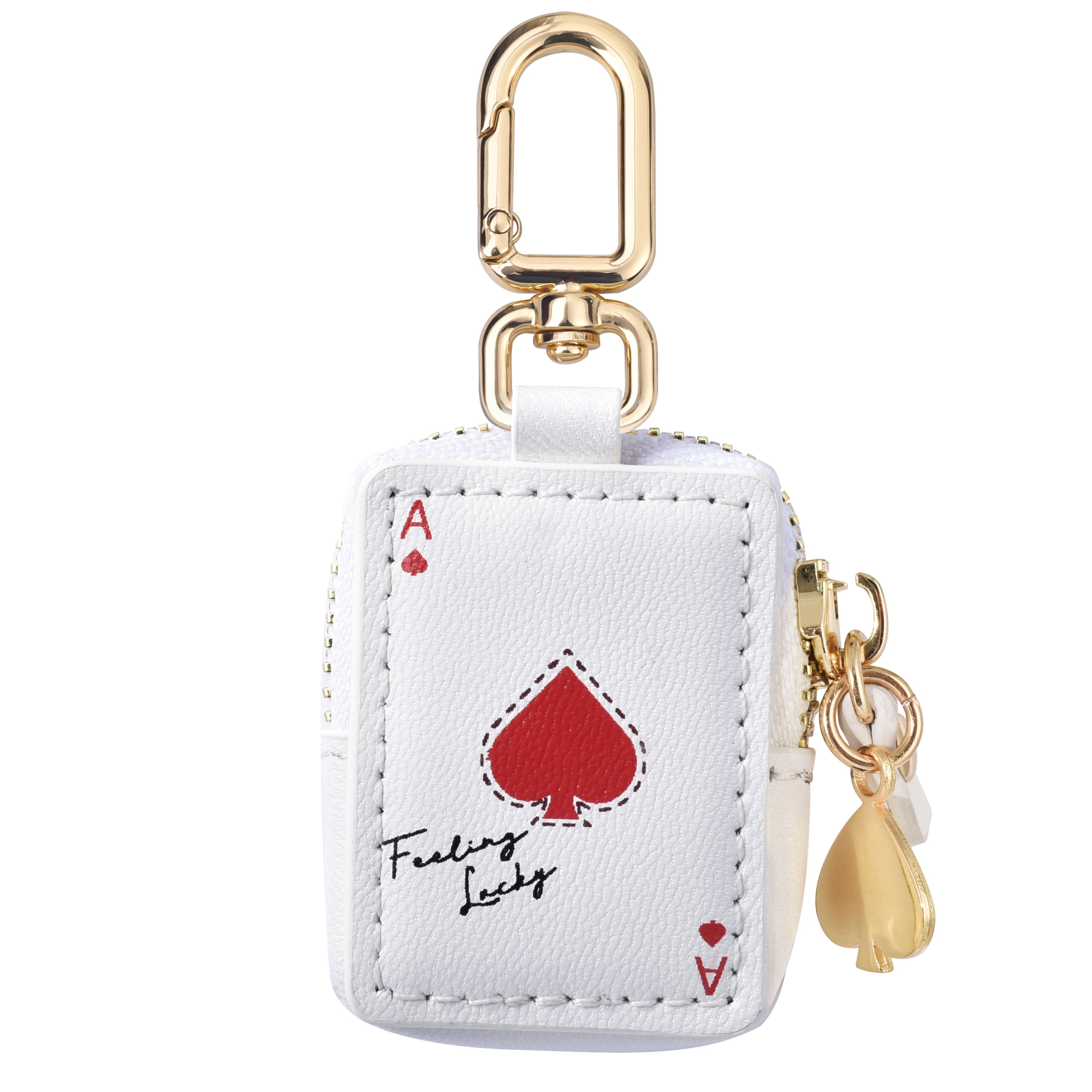 Posh Tech Feeling Lucky Leather Airtag Holder Bag Charm