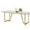White, variant on Dextrus Modern Dining Table, 82 inches Rectangle Dinner Table for 6-8 People, Faux Marble Large Kitchen Table with Gold Metal Legs for Dinner Room Kitchen, White
