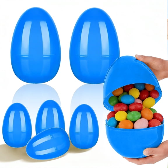11.8 Inch Open Top Jumbo Easter Egg Plastic Refillable Shell In Bright Colors For Party Gift Basket Fillers, Surprise Storage, Hunt Activity, School Classroom, Seasonal Decor, Reusable Durable Design