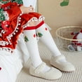 thumbnail image 5 of Sunvit-Panties Girls Christmas Knee High Socks - Soft Cotton, One Size Fits Ages 3-12, White with Christmas Tree Embroidery, Breathable Festive Holiday Socks (1 Pair),Size Free Size, 5 of 6