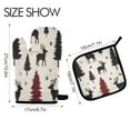 thumbnail image 2 of Yayeee Oven Mitts and Pot Holder Set of 4 Heat Resistant Kitchen Gloves Baking Hot Pad, Christmas Plaid Forest, 2 of 5