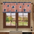 thumbnail image 4 of Kitchen Curtains Valances, Independence Day American Flag Vintage Star Red Stripe Short Rod Pocket Valances for Windows for Bedroom, Bathroom, 1 Panel, 54" W x 18" L, 4 of 6
