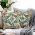 thumbnail image 2 of Green Orange Beige Boho Throw Pillow Covers 26x26 Inch Set of 2, Retro Ethnic Tribal Abstract Art Waterproof Outdoor Pillow Covers, Decorative Cushion Pillowcases for Couch, Sofa, Bed, Garden, Patio, 2 of 9