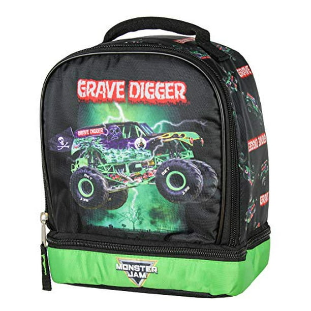 Monster Jam Grave Digger Monster Truck Insulated Dual Compartment Lunch Bag Luch Box Walmart