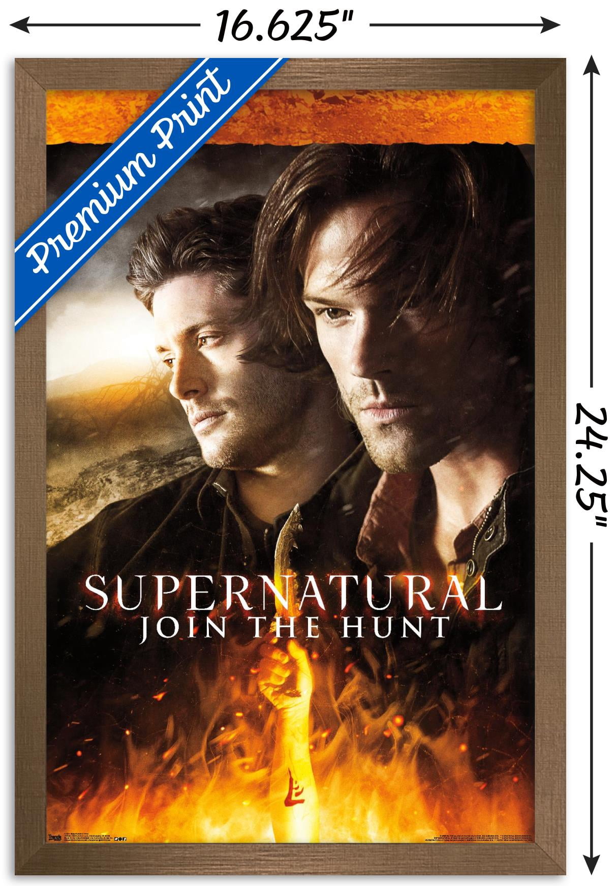 Supernatural - Fire Wall Poster, 14.725" x 22.375", Framed