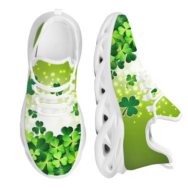Zapatillas deportivas de otoño para hombre con estampado de hojas de hierba verde, malla transpirable, estilo retro, informales, antideslizantes y con absorción de impactos.