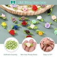 thumbnail image 3 of Uxcell 100 Pcs Mini Rosas de Cinta Flores Lazos para Manualidades, Adorno Aplicado Pequeño de 15mm/0.6" para Decoración de Boda Cumpleaños Festival, Beige, 3 of 7