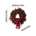 thumbnail image 6 of Hwkond Christmas Wreath for Front Door Mixed Red Berries A Christmas Wreath With A Red Checkered Bow At The Front Door, 6 of 6
