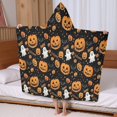thumbnail image 5 of Happy Halloween Pumpkin Pattern Hooded Bath Towel，60"x35" for Ages 3 To 12 Kids, Quick Dry Lightweight Soft Microfiber Hood Beach Towel Cover Up for Kids, 5 of 7