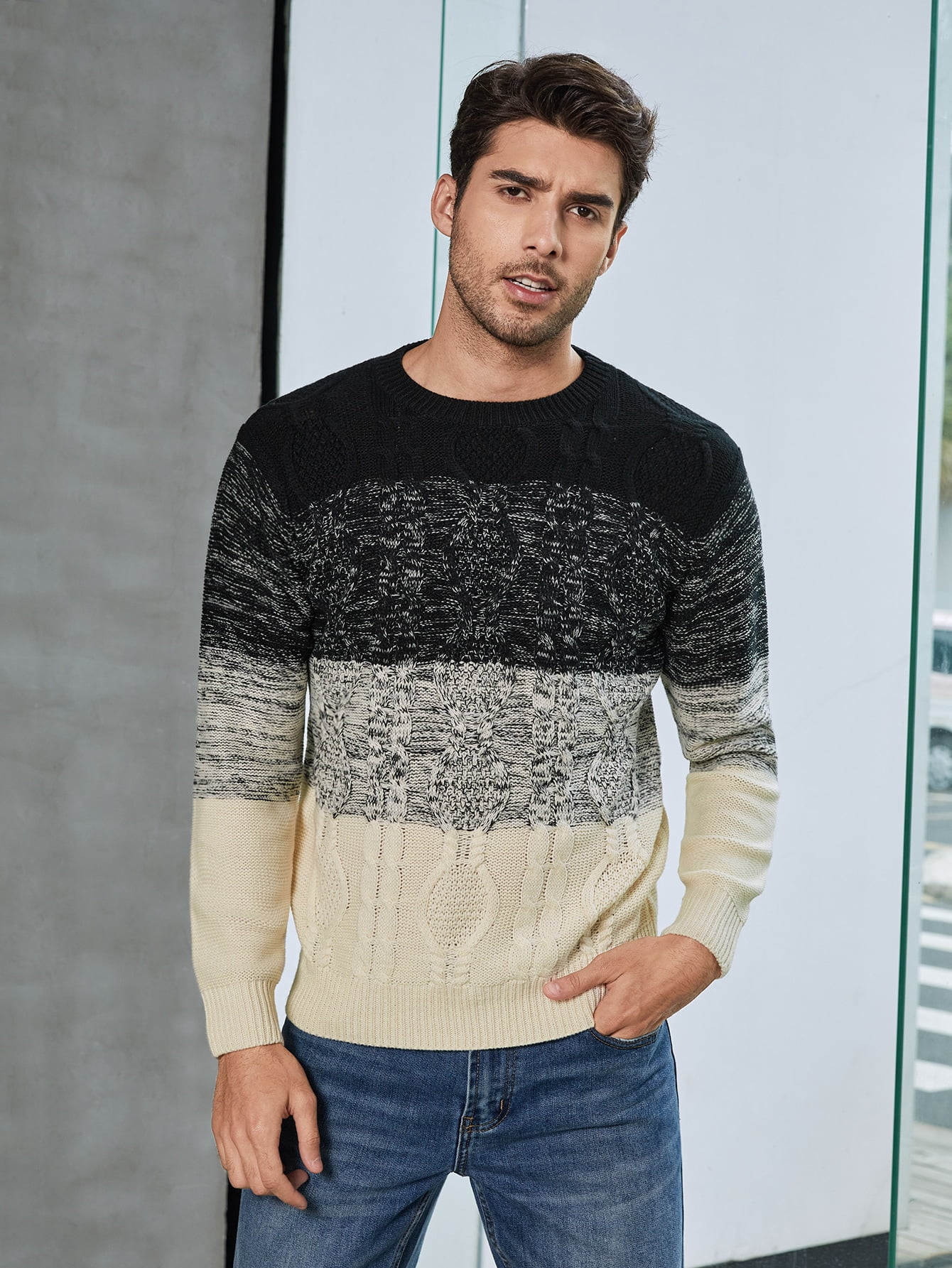 Multicolor Men Colorblock Space Dye 