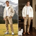 thumbnail image 3 of GINGTTO Men's Winter Softshell Fleece Lined Reversible Bomber Jacket with Detachable HoodGINGTTO Mens Winter Jacket Softshell Fleece Lind with Detatchable Hood，Reversible Bomber Windbreaker for Men, 3 of 7