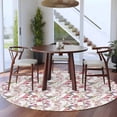 thumbnail image 3 of Round Rug 6Ft Washable Non-Slip, Pink Beige Flowers Circle Area Rugs for Living Room Bedroom, Spring Floral Elegant Pastoral Botanical Indoor Floor Mats Carpet Runner for Home Decor Aesthetic, 3 of 8