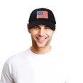 thumbnail image 3 of DALIX American Flag Dad Hat Premium USA Baseball Cap in Black, 3 of 7