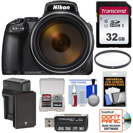 Nikon Coolpix P1000 4K 125x Super Zoom Digital Camera - Factory Refurbished with 32GB Card + Battery + Charger + Filter + (Best Nikon Super Zoom)