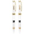 thumbnail image 1 of LNGOOR 2 Pcs Stylo Plume Calligraphie Formation Stylos Luxe Piston Portable Abs Étudiant, 1 of 6