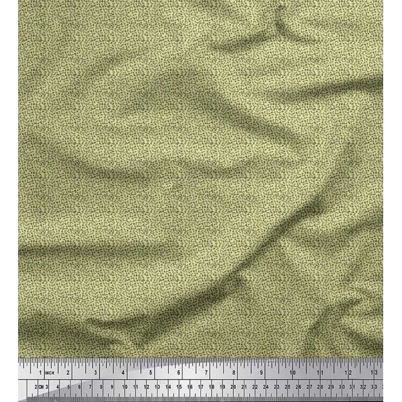 Soimoi Silk Fabric Leopard Skin Small Print Sewing Fabric Yard 42 Inch Wide