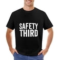 thumbnail image 7 of Safety Third Hip-hop Men's Cotton Short Sleeve HD Print Tee for Casual T-Shirt Crew Neck Top Black L, 7 of 7