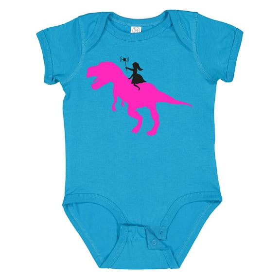 Inktastic Princess Riding Her T-rex Girls Baby Bodysuit
